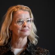 Skolminister Lotta Edholm på Liberalernas extra landsmöte i Stockholm.