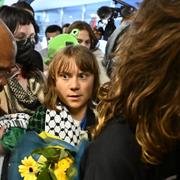 Greta Thunberg anländer till Arlanda flygplats, 10 juni.