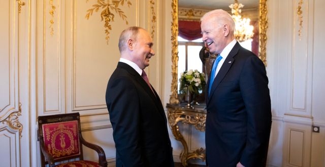 Putin och Biden vid toppmötet 2021. Peter Klaunzer / AP