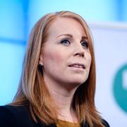 Annie Lööf under torsdagens pressträff.