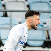 IFK Norrköpings Sead Haksabanovic och Samuel Adegbenro jublar efter 1-1.