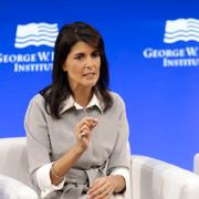 Nikki Haley och Condoleezza Rice under panelsamtalet.