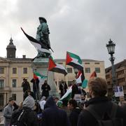 Bild från en tidigare propalestinsk demonstration i Brunnsparken i Göteborg.