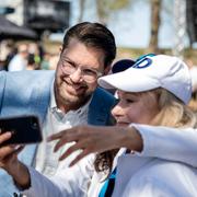 Sverigedemokraternas partiledare Jimmie Åkesson (SD) inför sitt vårtal på Långholmen i Stockholm.