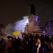 Demonstranter i centrala Paris.