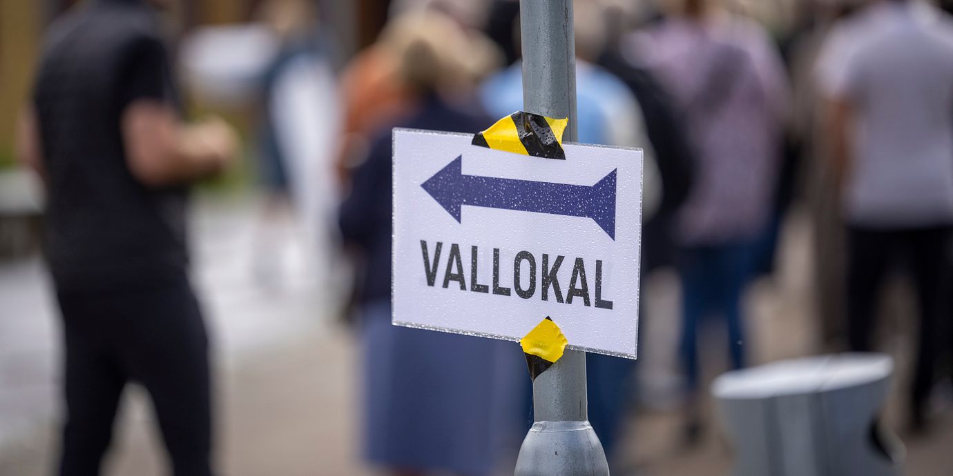 En vallokal i Landskrona inför höstens val.