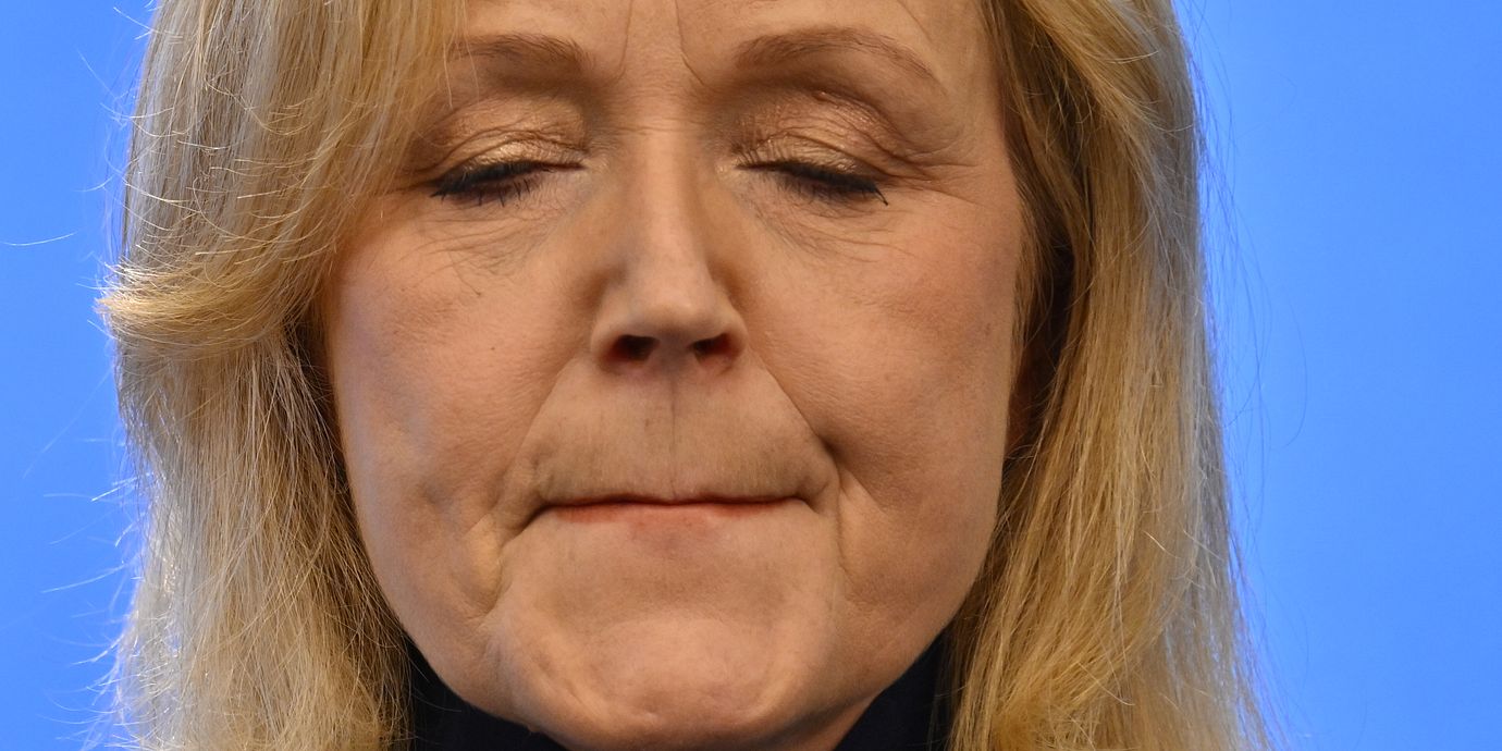 Centerledaren Elisabeth Thand Ringqvist efter den andra talmansrundan.