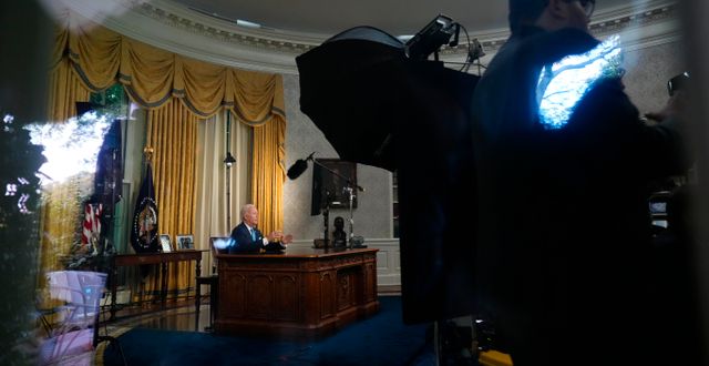 Biden under sitt tal. Andrew Harnik / AP