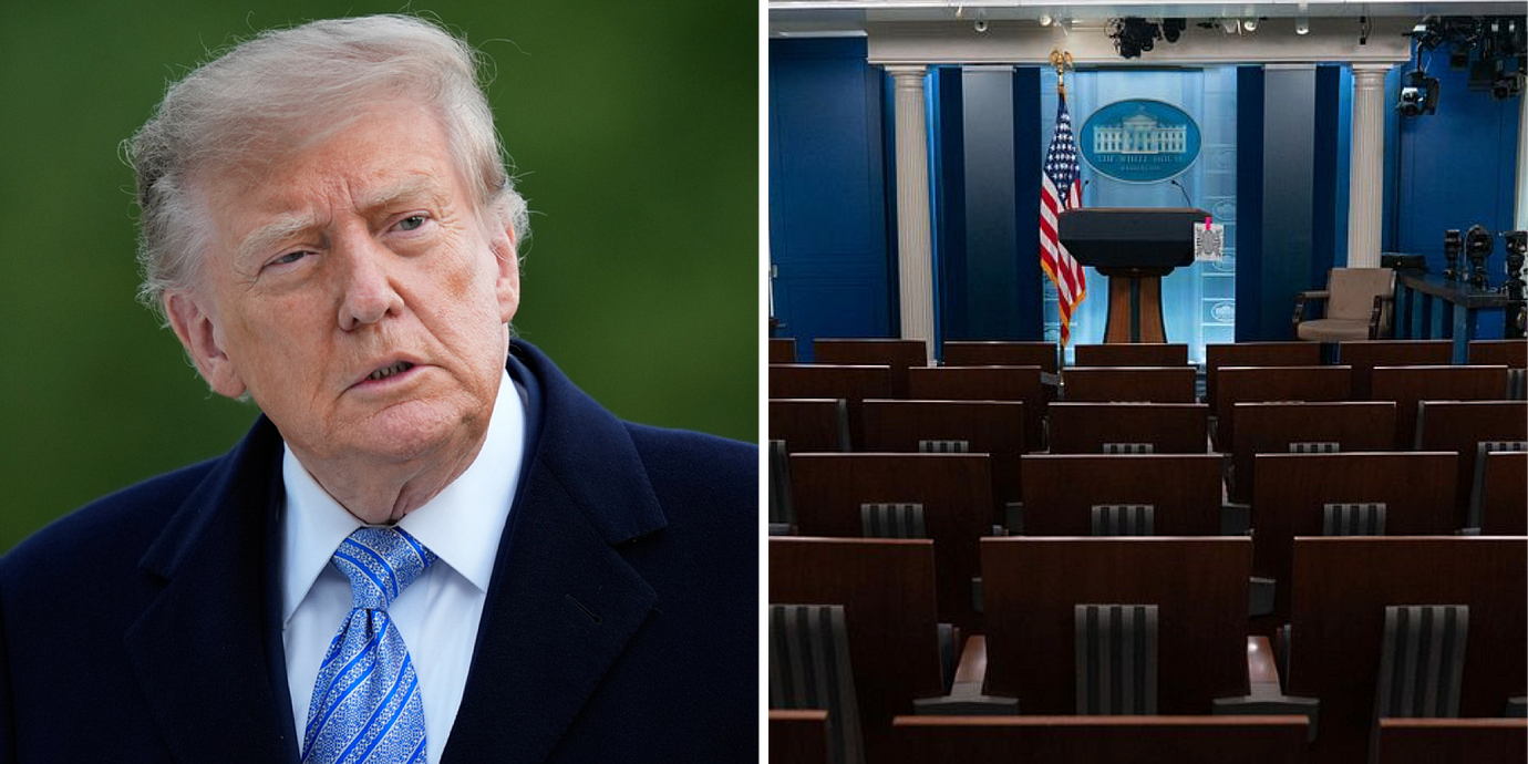 USA:s president Donald Trump förbjöd flera mediejättar från att bevaka Vita huset