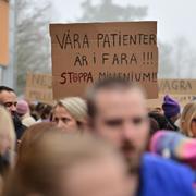 Arkivbild, protest mot Millennium i Borås. 