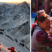 Sörjande anhöriga till guiderna som dog på Mount Everest.