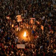 Bild från demonstrationen i Tel Aviv. 