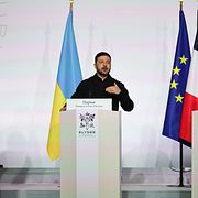 Merz, Zelenskyj och Macron.