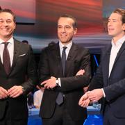 Heinz-Christian Strache (FPÖ), Christian Kern (SPÖ) och Sebastian Kurz. 