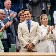 Wales prinsessa Catherine och Roger Federer under Wimbledon i juli.