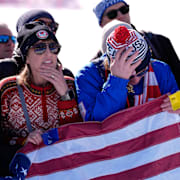 Supportrar på plats chockades när Lindsey Vonn kraschade. 