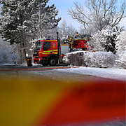 Räddningstjänsten på plats vid händelsen. 