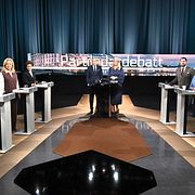 Arkivbild från en partiledardebatt i SVT.
