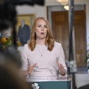 Annie Lööf håller sitt Almedalstal.