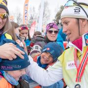 Marit Bjørgen efter gårdagens tävlingar i de norska mästerskapen.