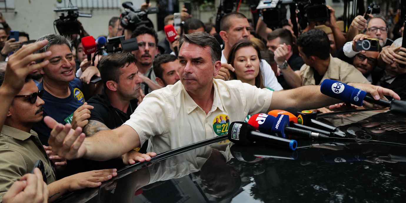 Flávio Bolsonaro i Rio de Janeiro, 4 oktober.