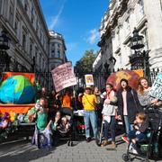 En miljöprotest i London under tisdagen. 