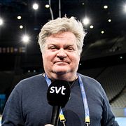 SVT:s Pelle Nyström poserar för ett porträtt inför en träning med det svenska landslaget i handboll inför VM den 12 januari 2017 i Paris.