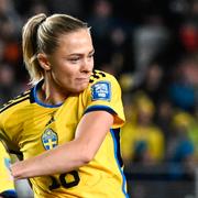 Fridolina Rolfö under semifinalen mot Spanien i augusti. 