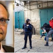 Ulf Bjereld. Israelisk polis visiterar en palestinsk man vid en gränskontroll. Arkivbilder.