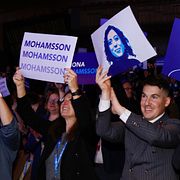 Arkivbild, plakat på Mohamsson under landsmötet i höstas.