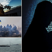 Arkivbilder, rysk ubåt/pansarvagnar/svensk militär