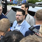 Jimmie Åkesson när han la sin röst.