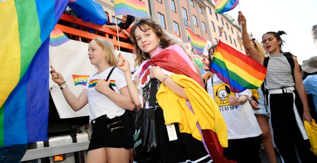 Bild från Stockholm Pride 2019. Stina Stjernkvist/TT / TT NYHETSBYRÅN
