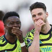 Arsenals Declan Rice och Bukayo Saka.