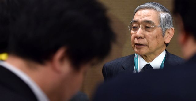 Arkivbild. Japans centralbankschef Haruhiko Kuroda.  FAYEZ NURELDINE / AFP