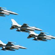 Polska F-16 stridsflygplan. Arkivbild.