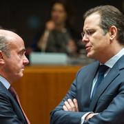 Spaniens finansminister Luis De Guindos Jurado och Anders Borg