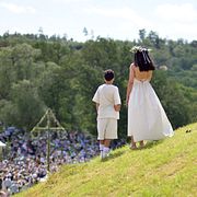 Midsommarfirande i Mölndal utanför Göteborg.