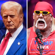 Tony Hinchcliffe,  David Rem, Donald Trump och Hulk Hogan.