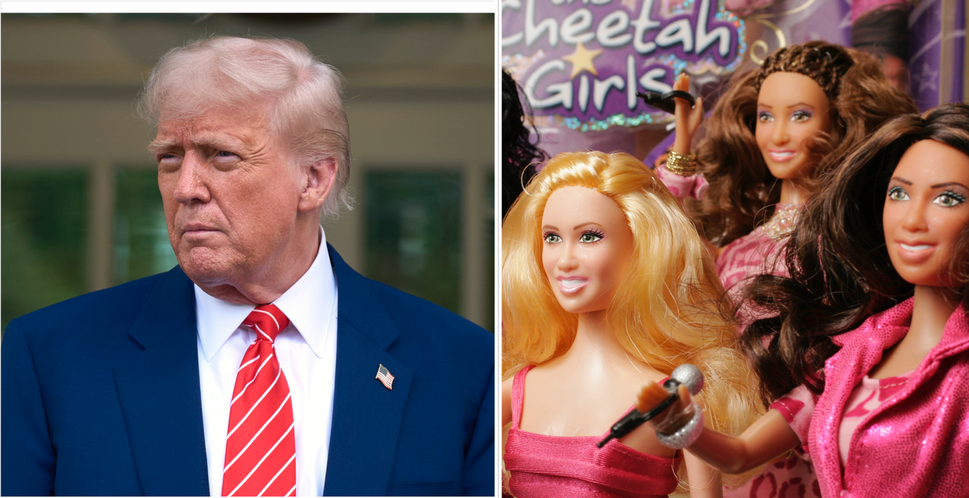 Trump, illustrationsbild av dockor. 