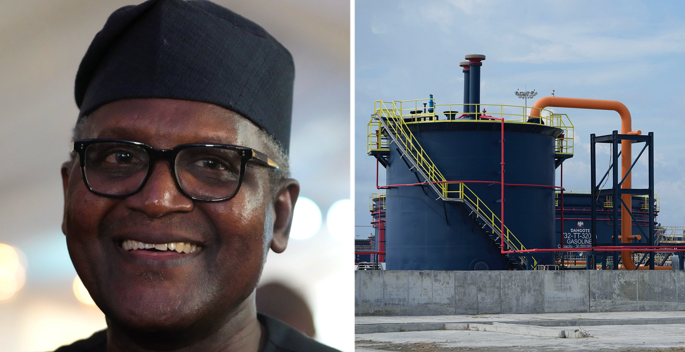 Afrikas rikaste man Aliko Dangote och hans raffinaderi i Nigeria.