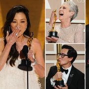 ”Everything everywhere all at once” dominerade årets Oscarsgala. Michelle Yeoh/Jamie Lee Curtis/Ke Huy Quan samt Daniel Kwan och Daniel Scheinert.