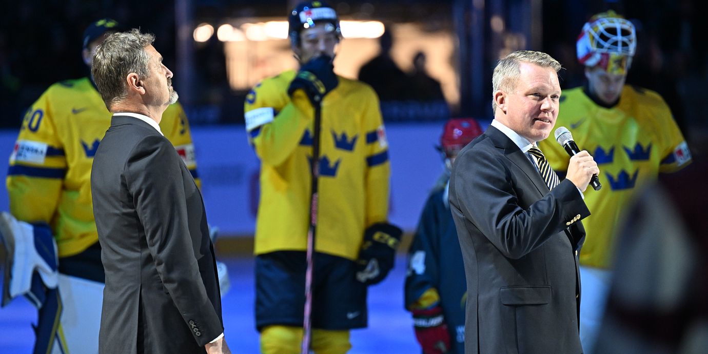 Arkivbild från 2023: Anders Larsson håller tal i Göteborg under JVM. 