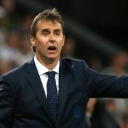 Julen Lopetegui under Spaniens träningsmatch mot Tunisien förra veckan. 