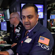 Illustrationsbild. Tradern Dilip Patel på Wall Street.