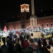 Stora demonstrationer i Warszawa.