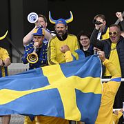 Svenska supportrar under Finnkampen.
