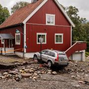 Villa i Åre som drabbats av ovädret ”Hans” 