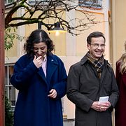 Statsminister Ulf Kristersson (M), Jimmie Åkesson (SD), Ebba Busch (KD) och Simona Mohamsson (L).