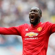 Manchester Uniteds Romelu Lukaku firar ett mål mot Tottenham. Arkivbild.